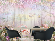 Фотошпалери ліс і фламінго - 1