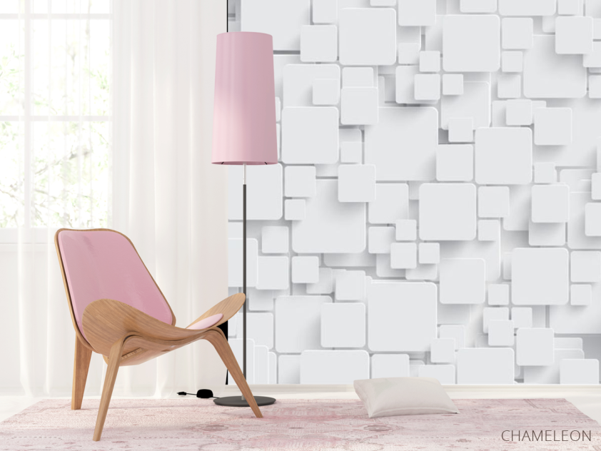 Фотошпалери Стіна з об'ємних прямокутників - 4