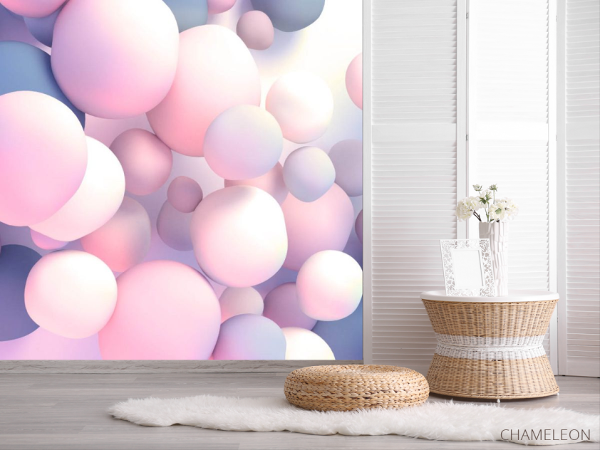 Фотошпалери Рожеві кулі 3д - 2