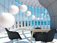 Фотошпалери Коридор з кулями та вікном - 1