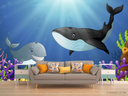 Фотообои Кит и дельфин - 1