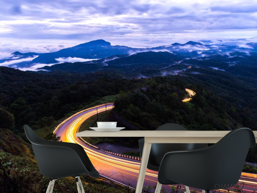 Фотошпалери гірська вечірня дорога - 1