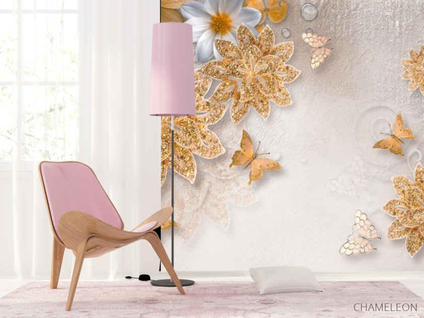 Фотошпалери Золоті брошки з візерунками - 4