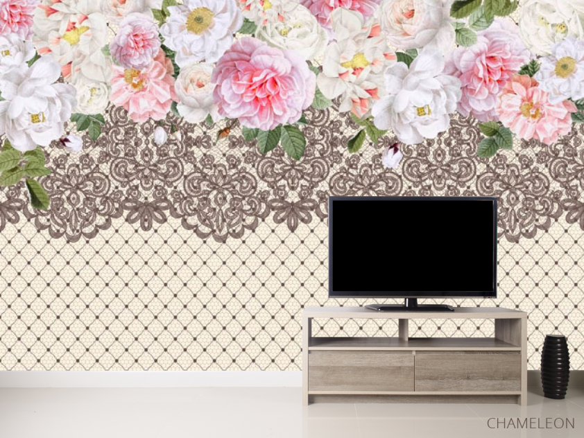 Фотообои Цветы с кружевом - 2