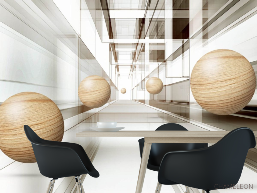 Фотошпалери Дерев'яні сфери 3д - 1