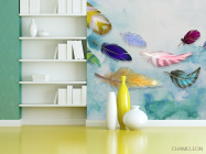 Фотошпалери Різнокольорові повітряні пір'я - 3