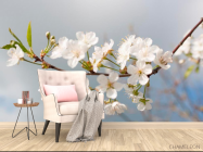 Фотообои Мелкие белые цветочки - 4