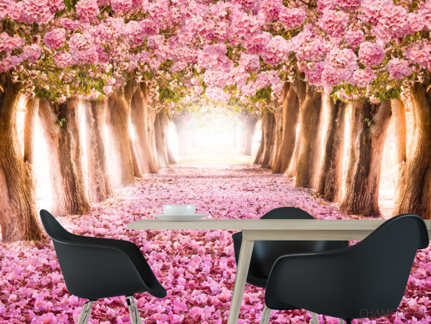 Фотошпалери сад сакур - 1