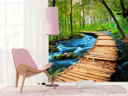 Фотошпалери дерев'яний місток у лісі - 4