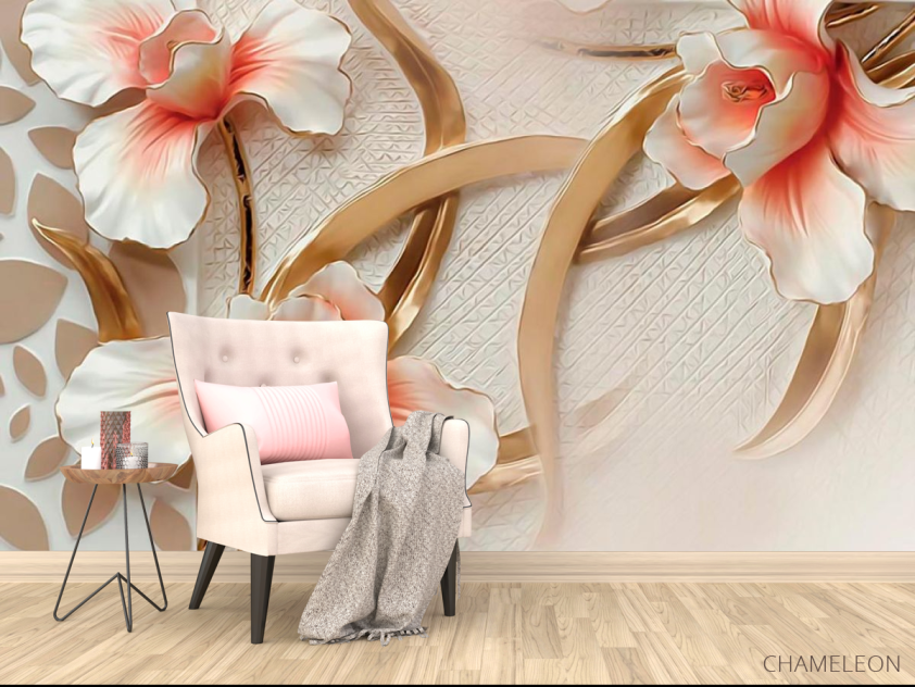 Фотообои в кухню Керамические цветы - 4