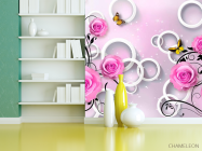 Фотошпалери Троянди бузкові 3d - 3