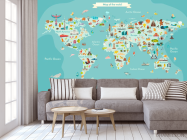Фотообои Бирюзовая карта детская - 3
