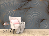 Фотообои волны с золотом - 4