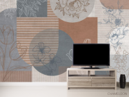 Фотообои Векторные цветы на фоне геомтерии. - 2