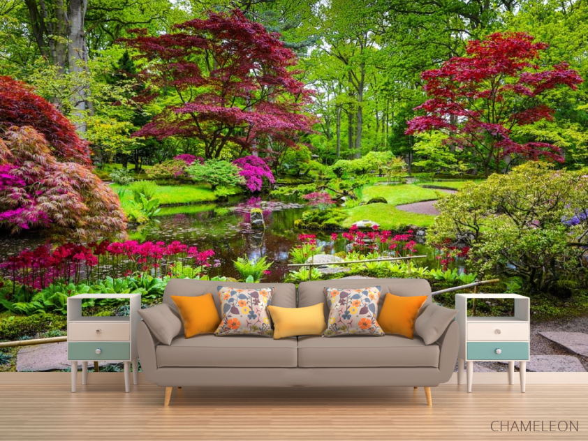 Фотообои цветение над водоёмом - 1