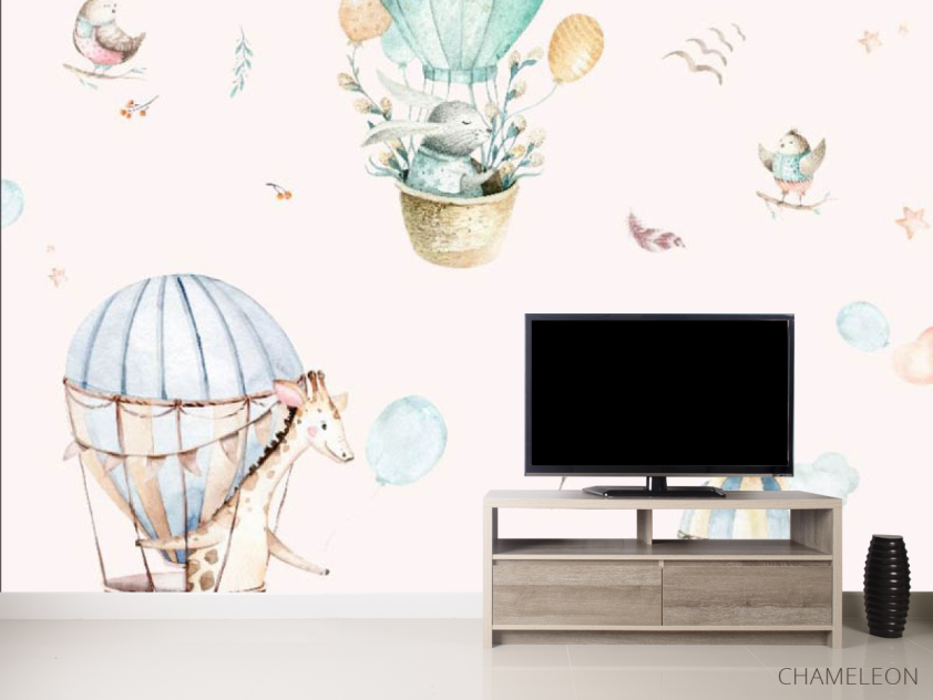 Фотообои Животные в воздушном шарике патерн - 2