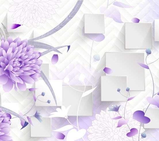 Фотообои Фиолетовые цветы 3д Фотообои Фиолетовые цветы 3д 22948