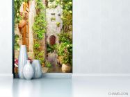 Фотообои Старинная улочка с вазонами - 1