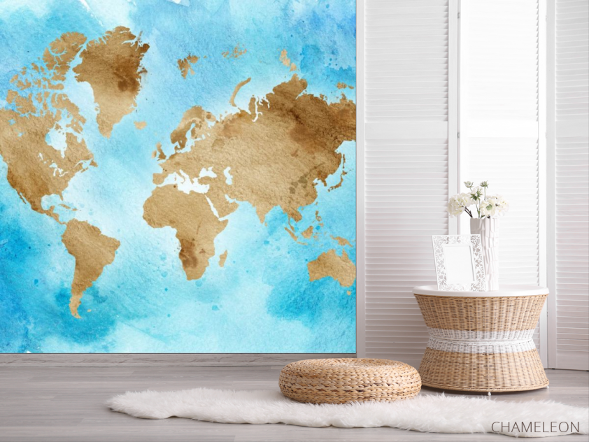 Фотошпалери акварельна карта - 2