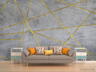 Фотообои 3д панели, золотые линии - 1