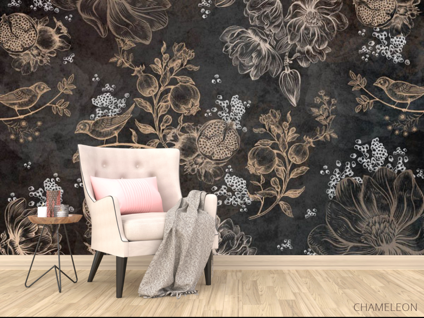 Фотообои Коричневые цветы - 4