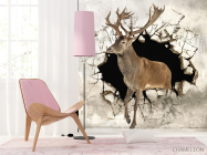 Фотообои Олень из стены - 4