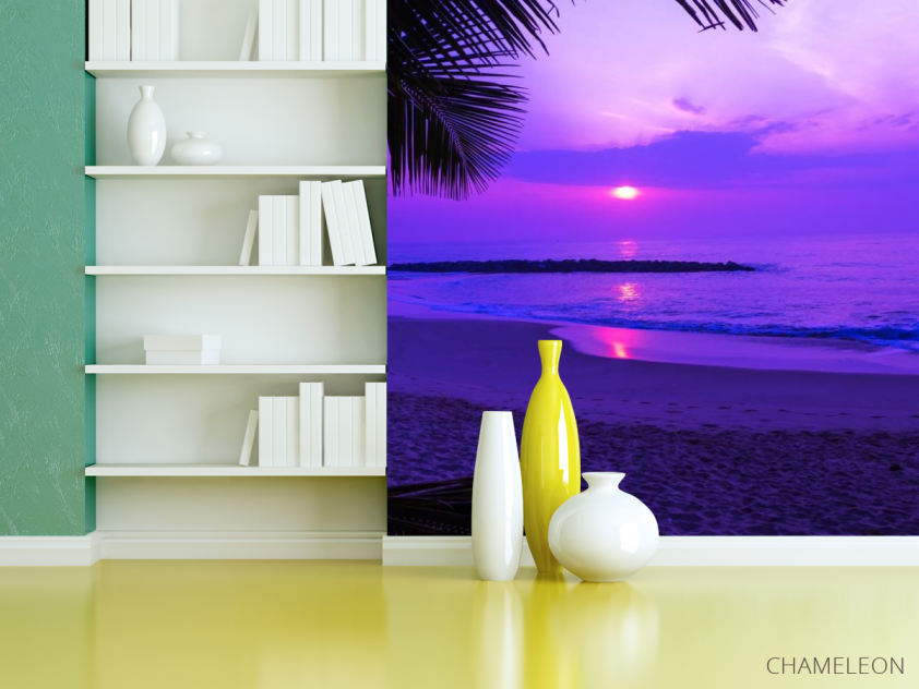 Фотошпалери Фіолетовий захід сонця над морем - 3