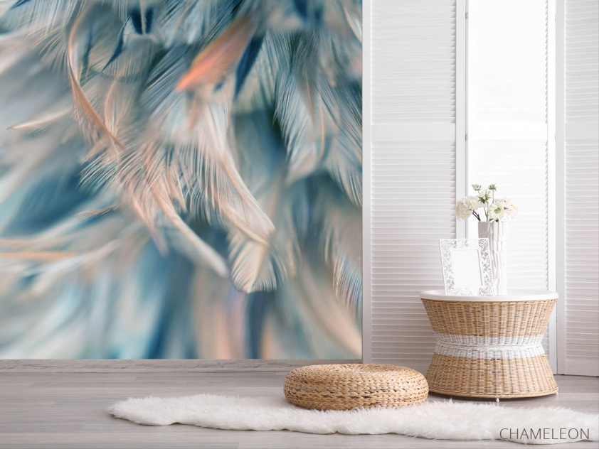 Фотошпалери бірюзові пір'я - 2