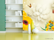 Фотошпалери Жовті гербери 3д - 3