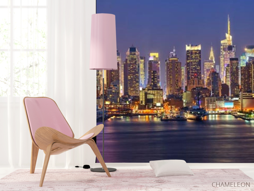 Фотошпалери фіолетовий вечірнє місто - 4