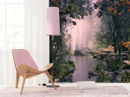 Фотошпалери туман в лісі над річкою - 4