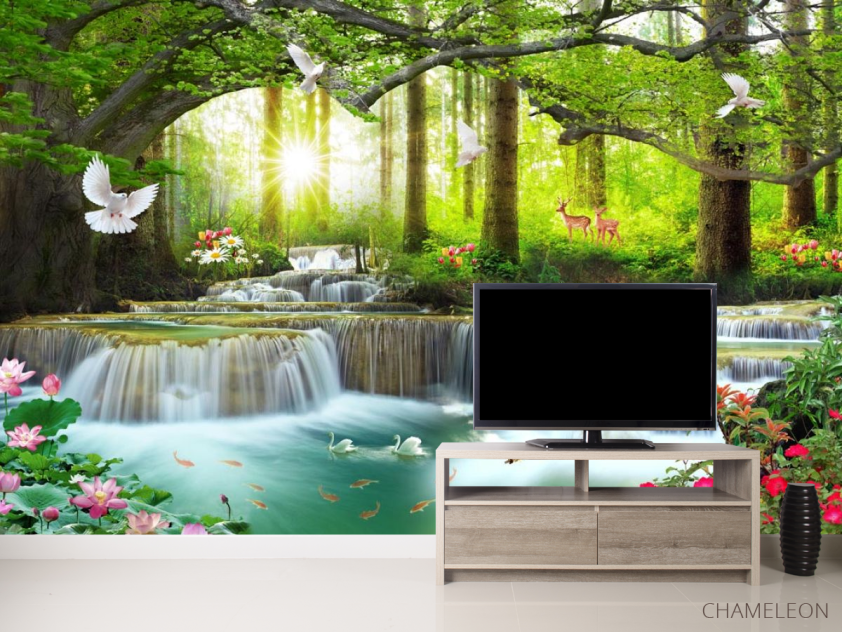 Фотообои Лесной водопад - 2