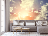 Фотообои сине-оранжевое небо с облаками - 3