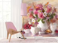 Фотошпалери картина квіти у вазі - 4