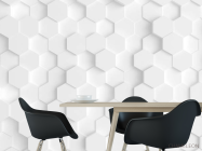 Фотошпалери білі 3Д стільники - 1