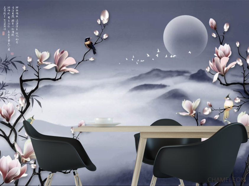 Фотошпалери магнолії в східному стилі - 1