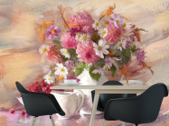 Фотошпалери картина квіти у вазі - 1