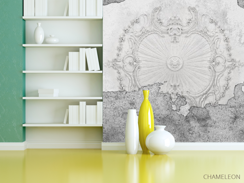 Фотошпалери потріскалися стіни з ліпленням - 3