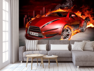 Фотообои Огненный автомобиль - 3