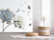 Фотошпалери Блакитні квіти 3д - 2