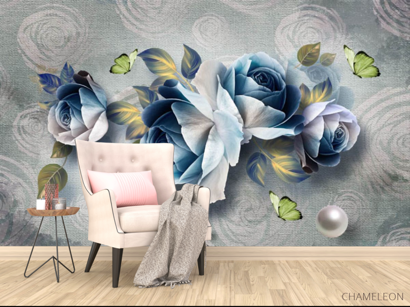 Фотообои Синие цветы - 4