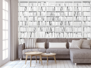 Фотообои белый книжный шкаф - 3