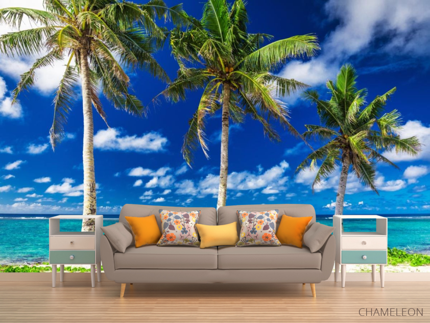 Фотообои Три пальмы у моря - 1