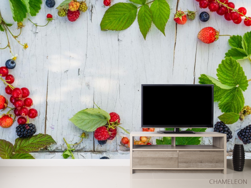 Фотообои ягоды на деревянном фоне - 2