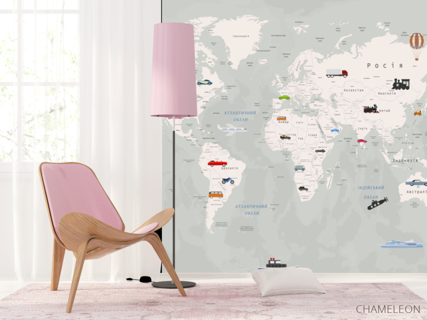 Фотообои Карта мира и машинки - 4