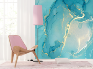 Фотошпалери Блакитний Fluid art - 4