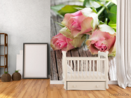 Фотообои розы на деревянном столе - 2