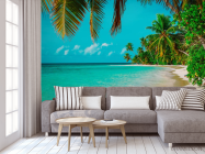 Фотообои много пальм над голубым морем - 3