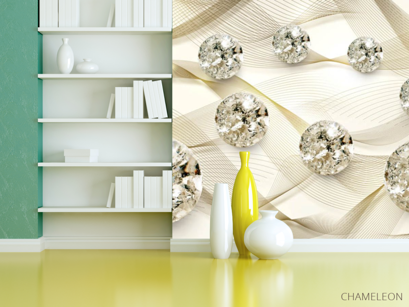 Фотошпалери Дорогоцінні камені на золотому атласі - 3